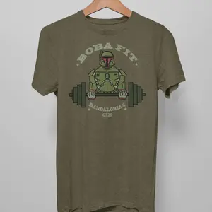Boba Fett Short Sleeve Tee, Unisex Jersey, Boba Fit, The Mandalorian Gym, Workout Clother, Mens and Womens Fun Fitness Tshirt