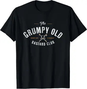 100% cotton Unisex Funny Classic The Grumpy Old Bastard Club T-Shirt