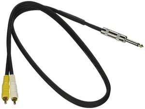 MR DJ CQDR3 Dual 1/4" Mono to Dual RCA Male Speaker Cable (3 feet)