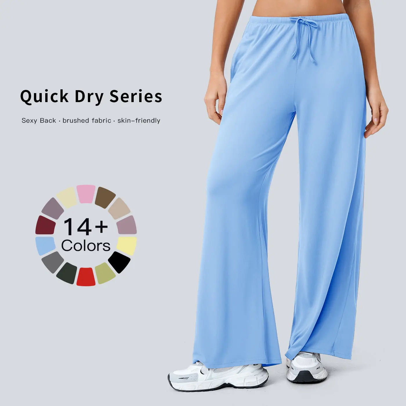 Tenwolf Women's Premium Black Sports Jogger Sweatpants - Loose Wide-Leg, Vertical Texture, Pockets, Comfortable, All-Season, Casual Versatile Long Bottoms for Teachers, Black Pants, Light Sports Activities