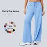 Tenwolf Female Premium Black Sports Jogger Sweatpants - Loose-Fitting Wide-Leg, Vertical Texture, Pockets, Comfortable, All Seasons, Casual Versatile Long Bottoms for Teachers, Light Sports (Do Not Dry Clean)