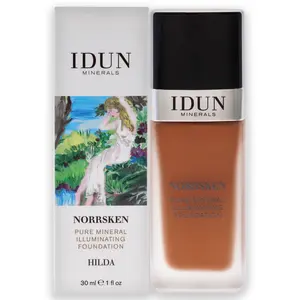 IDUN Minerals Norrsken Foundation - Longwear Liquid Foundation With Poreless, Luminous Coverage - Dewey, Glowing Finish - Vegan, Cruelty Free, and Silicone Free Makeup - 224 Hilda - 1 oz