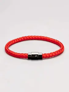 1pc Magnetic Clasp Braided Bracelet, Minimalist Solid Color Unisex Lucky Bracelet, Daily Fashion Accessory & Men's Bangle Jewelry, Ideal for Minimalist Men & Gifting