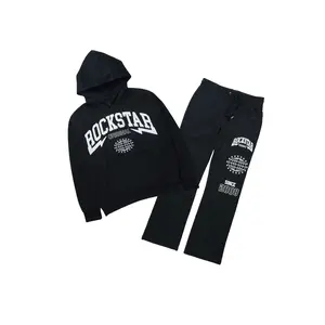 Stori Black/White Hoodie Relaxed Track Set