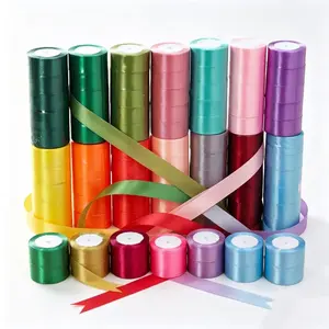5Pcs 4cm Luxury Satin Ribbon Set - Soft Silk - Touch, Budget - Friendly for DIY, Wedding & Party