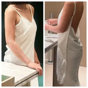 Wearable Towel with this 3-in-1 COTTON CLOUD! Bathrobe Sexy Open Back PJs Giant Robe! Super Quick Dry & SO Comfy. Perfect for Beach/Shower/Bed Women