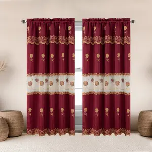 Raveena Elegance Two-Tone Sheer & Solid Window Treatment - Set of 2