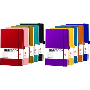10 Pack Hardcover Journals Bulk, A5 Lined Notebooks for Women Men, 200 Pages/100 Sheets, 5.8 x 8.4 inch College Ruled Notebook for Writing Business Work, 10 Colors