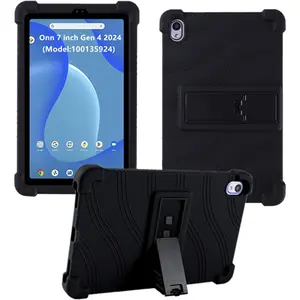 Case for Walmart Onn 7 inch Tablet 2024 Model (100135924),  Friendly Soft  Adjustable Stand Cover for Onn 7 inch Gen 4 2024 Tablet Case (Black)