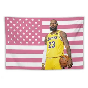 LeBron Art James wall tapestry American Flag Poster for College Dorm Cave Bedroom Living Room Office Party Decoration Gift
