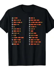 Men's & Women's Morse Code Ham Radio Operator & Radioactivity Graphic T-Shirt - Retro Style Pure Cotton 220GSM Short Sleeve Tee with -Dash Code Chart Print for Ham Radio Enthusiasts, Casual Wear