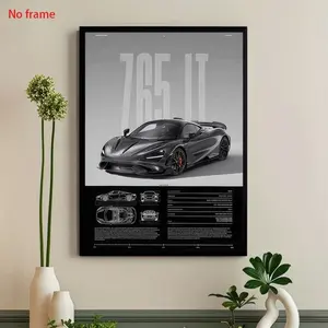PC frameless supercar 765LT appreciation art decoration printing poster, for wall decoration in living room, bedroom, office, dining room, bar, art piece, Modern Home Decor, perfect gift and decoration, poster, 12 inches x 16 inches