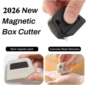 Portable Magnetic Ceramic Box Cutter Safe Retractable Utility Knife 7mm Sharp Blade, Rust Resistant Package Opener for Home Office Warehouse
