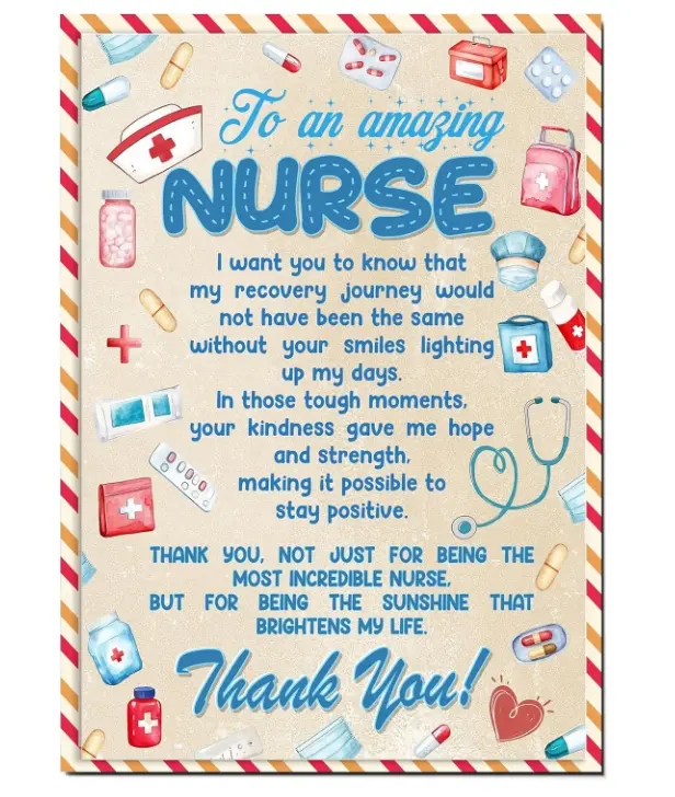 Nurses Day Greeting Card, Heartfelt Thank You Note for Nurses, Nursing Graduation Congratulations Card with Envelope and Seal