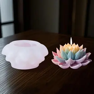 3D Lotus Candle Silicone Mold, 3D Flower Decoration Mould, DIY Handmade Soap Clay Gypsum Resin Crafts, Modern Design for Craft Lovers