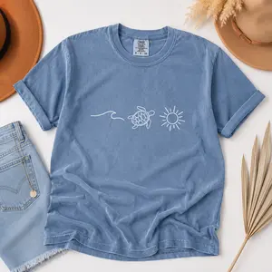 Comfort Colors Ocean Turtle Sun T-Shirt, Summer Shirt, Gift For Women, Beach Shirt, Summer Women Shirt - TrendWear USA