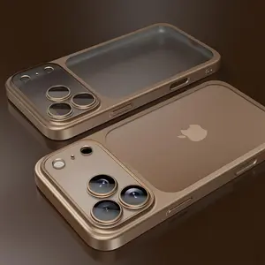 Luxury Matte Transparent Wireless Charging Phone Case for iPhone 13/14/15/16/17 Air Pro Max with Lens Film Shockproof Clear Back Cover