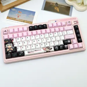 138 Key Witch Yina Pbt Keycaps, Cherry Style Side-Printed Semi-Transparent, Dye Sublimation, Compatible with Mx Axes, Fits 61/64/68/87/96/104/108 Keyboards