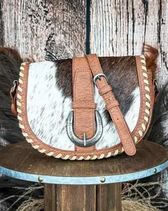 Sierra Mesa Hide Saddle Crossbody in Brown by Trinity Ranch