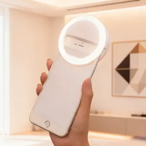 Selfie Ring Light, Portable Circular Ring Light, Clip-On Phone Light Ideal for makeup, live streaming, and vlogging Compatible with smartphones and tablets