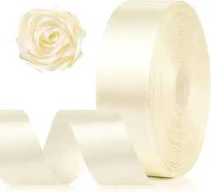 1-1/2 Inch 100 Yards  Satin Ribbon, Solid Fabric Ribbon Roll for Flower Bouquet,  Wrapping, Roses Making, Handmade Crafts