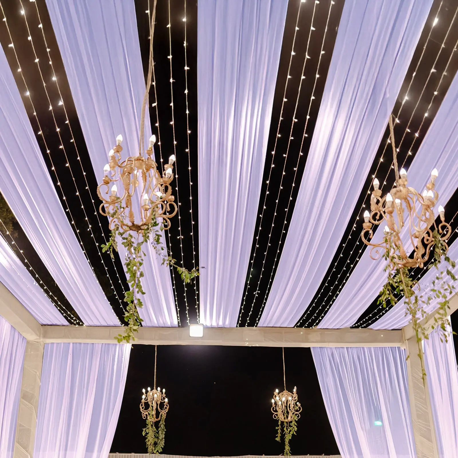 Lavender Lilac Sheer Backdrop Drape - 5ftx32ft Wrinkle-Resistant Soft Shimmer Panel, Festive Backdrops & Banners for Wedding Arch, Ceiling Decoration, Banner