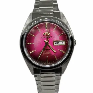 Orient 3 Star Men Automatic Watch Red Sunburst Dial