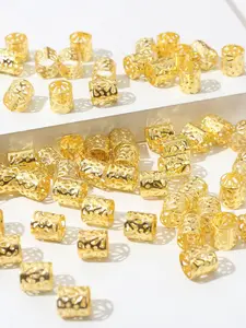 1 Pack 60Pcs Gold Hair Cuffs, Adjustable Braid Hair Accessories, Decorative Hair Clips for Hairstyle, Ideal for Holiday & Special Occasions, Gift Ready