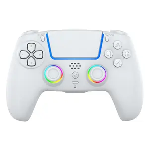 Wireless Anti-Drift Hall Effect PS5/Pro controller ，3 RGB Colors Dual Vibration Turbo 6-Axis Gyro Programmable Buttons 3.5mm Headset Jack 1000mAh Battery Wired Adjustable Game pad Compatible