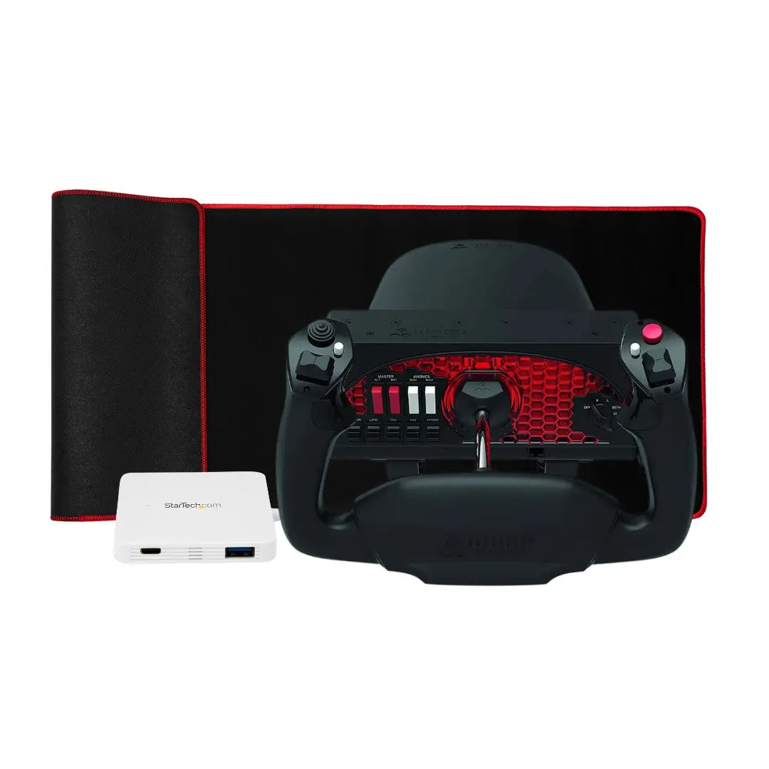 Honeycomb Aeronautical Alpha Flight Controls Yoke and Switch Panel with Expansion Hub Bundle