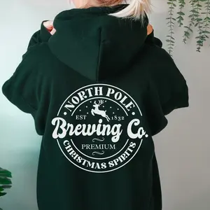 North Pole Brewing Co. Vintage Sign Christmas Hoodie, Xmas Brewery Sweatshirt, Retro Christmas Shirt, Women's Xmas shirt, Men's Xmas Hoodie