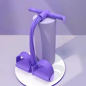 Portable Pedal Resistance Band Trainer, Multifunction 6-Tube Elastic Pull Rope for Home Workout, Stretching & Fitness