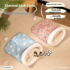Cozy Cave Cat Bed & Sleep Sack – Enclosed Snuggle Hideaway for Cats & Small Dogs – Soft Lambswool Winter Sleeping Bag for Ultimate Comfort for Your Furry Friend