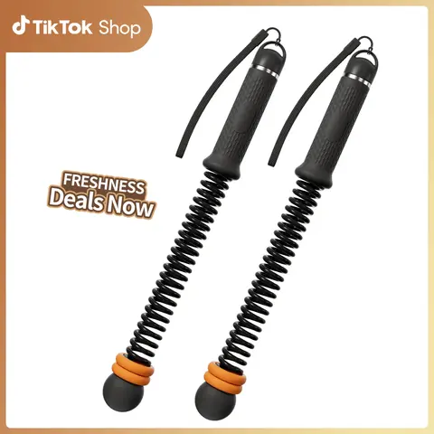 2PCS Unisex Weighted Cordless Battle Ropes - New Upgrade Quiet Ropeless Fitness Equipment with Sweat-proof Grip, Wrist Straps, Compact Design, Spring Core Rebounds for Smooth Reps, Portable Gear for Home, Gym Strength Training, HIIT Workouts,sohochic