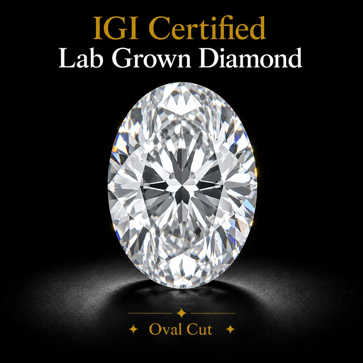 【Oval Cut】IGI Certified Lab Grown Diamond - 1 Ct