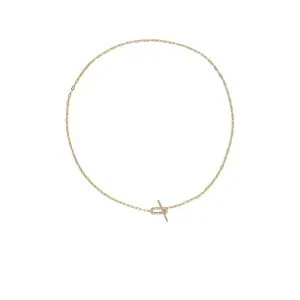 SHASHI Jade Pave Necklace in Gold