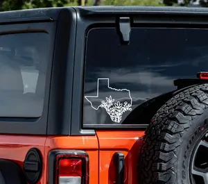 Floral Texas Permenent Vinyl Decal