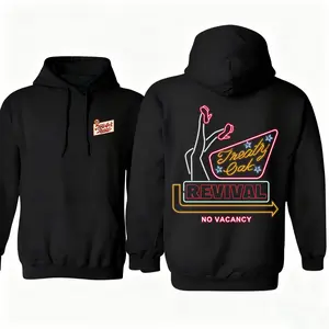 Treaty Oak Revival No Vacancy Hoodie, a retro Southern rock band graphic hoodie, perfect for concert apparel and casual winter streetwear for music lovers.
