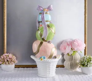 18.5" Egg Tree in Basket with Bow by Valerie 18.5" Egg Tree in Basket with Bow by Valerie