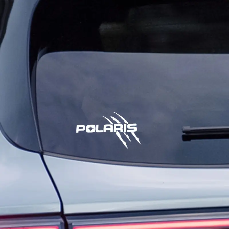 POLARIS Logo Stickers with Claw Marks & Motifs - Uniquely Designed Self-Adhesive Waterproof Decals for Water Bottles Laptops Cars Windows