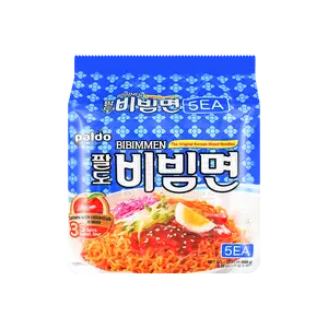 PALDO Bibimmen Instant Noodles -【JK & RM's Pick】Brothless Cold Korean Ramen Noodles, 5 Packs, 22.92oz