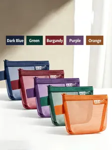 Mini Makeup Bag Organizer, Portable Mesh Storage Pouch with Zipper, Compact Cosmetic Case, Ideal for Lipstick and Beauty Tools, Travel-Friendly Design, Cosmetic Travel Bags