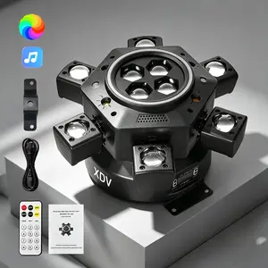 Super Bright 150W 6-Arm Moving Head Stage Light - Music Sound Activated Professional RGBW DJ Lighting for Wedding Party