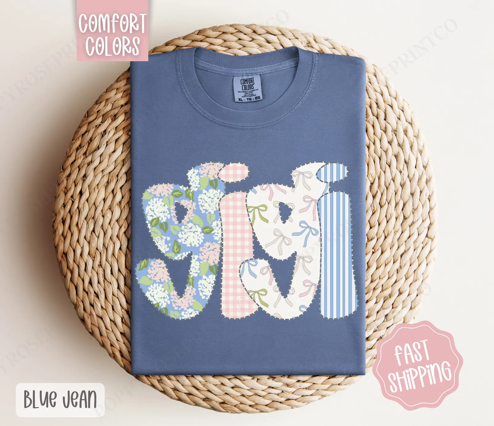 Floral Gigi Comfort Colors Shirt, Cute Spring Grandma Tshirt, Coquette Gigi Tee