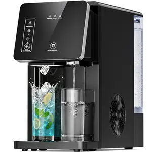 Antarctic Star Countertop Ice Maker Machine – 3.3L Tank, 9 Bullet Ice Cubes in 8-12 Mins, 12KG/Day Capacity, Simple High-End Design with Easy Drain, 1.0L Ice Storage (0.5kg), for Home/Office/Kitchen, Silver/Black