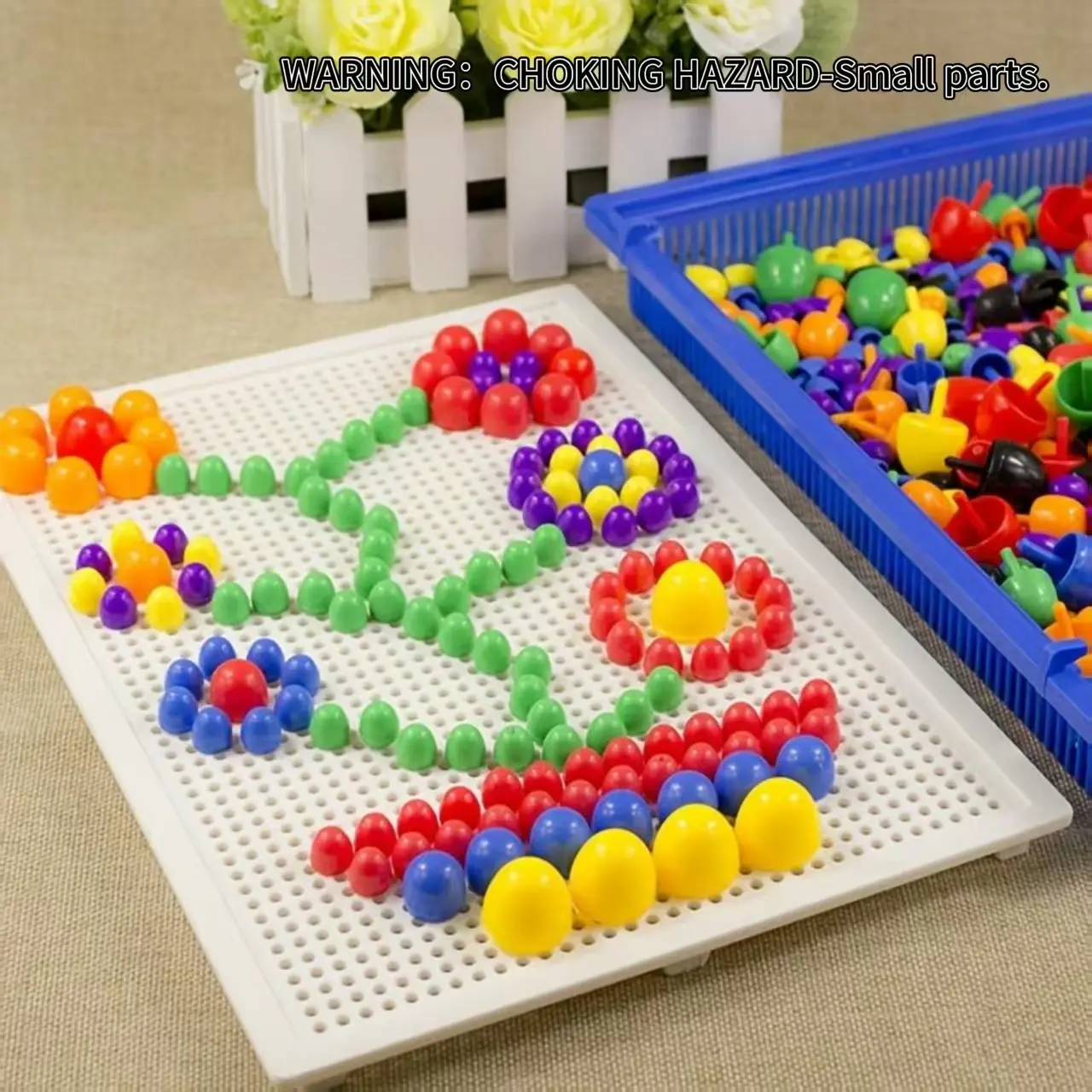 Creative Colorful Mushroom Nail Toy (1 Set), DIY Mosaic Board Combination Toy, Handmade Puzzles Project, Art Crafting Kit, Diy Handmade Crafts