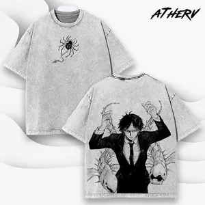 Chrollo Lucilfer Graphic T-shirt Hunter x Hunter Oversized Streetwear Crewneck for Men Women - HxH Phantom Troupe Hoodie Sweatshirt Tanktop 100% Cotton Vintage Acid Wash Tee Skill Hunter Nen Menswear 2026 Manga Return Apparel