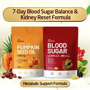 VivoNu Wellness Bundle – Pumpkin Seed Oil (300 Capsules) + Blood Sugar Support Formula (240 Capsules) – Natural Daily Nutrition for Energy, Heart & Metabolic Health