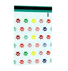 Puppy Dog Paw Print Colorful Poly Mailers Size 6x9 Shipping Bags