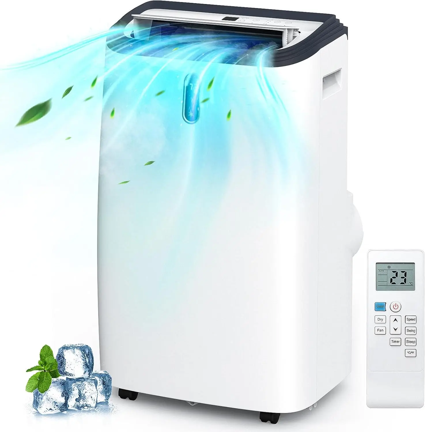Xbeauty Portable Air Conditioner 12000 BTU,Portable AC Unit for Room Cools up to 550 Sq.ft,Air Conditioner Portable 3-in-ONE for Cooling,Dehumidifier&Fan,with Remote Control,24Hrs Timer,3 Fan Speed